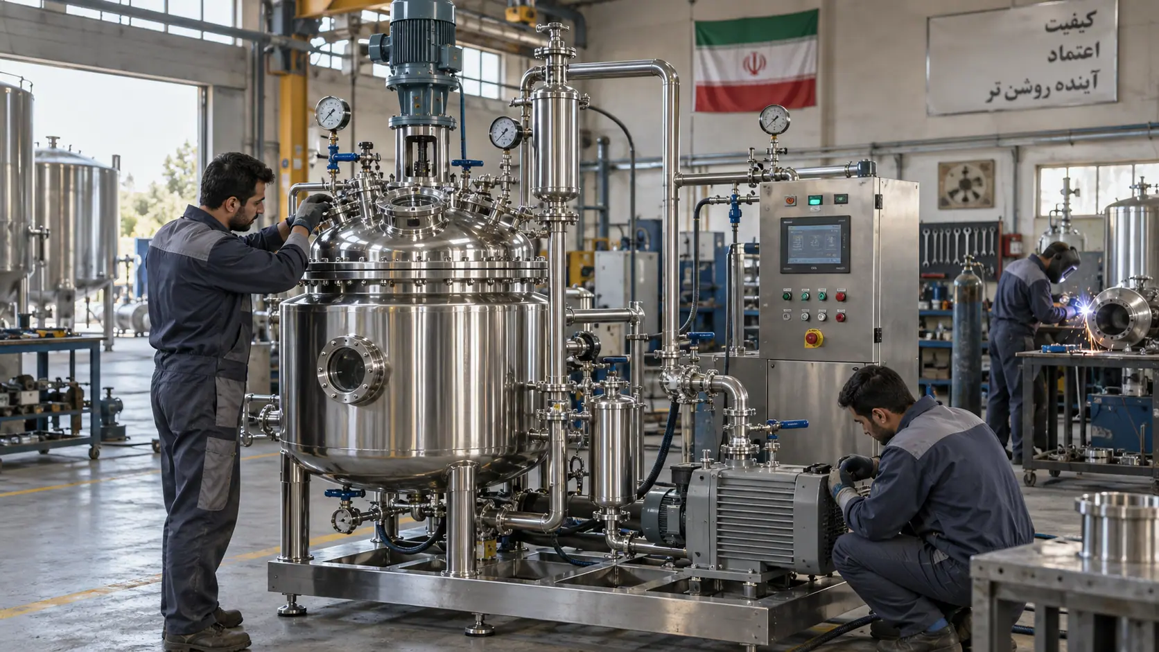 راکتور وکیوم صنعتی استیل تحت خلأ